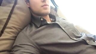 Handsome dude jerking off