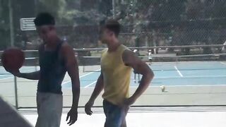 Basketball Buddies Play With Their Balls