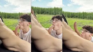 TwinkRiley  getting sucked in the tailgate of the car  Gay porn videos