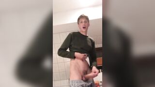 Big dick twink jerks off in the bathroom  Jaden_big  Gay porn videos