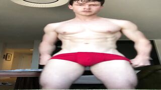 Finn Harding shows off his body and jerks his cock  Gay porn videos