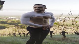 Baghira2 plays with his cock in the vineyard  Gay porn videos