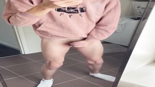 Barber Tom jerks off in the hallway  Gay porn videos